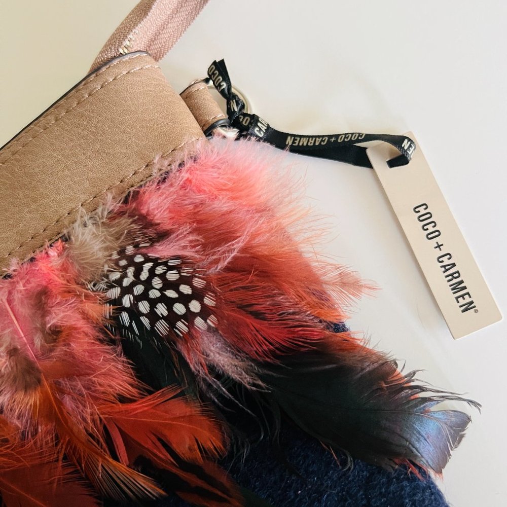 COCO & CARMEN Rare Feathered Felt Crossbody NWT